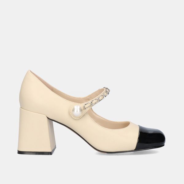 ZAPATO TACÓN RIMINI-512 BEIGE BLACK