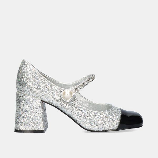 ZAPATO TACÓN RIMINI-512 GLITTER SILVER